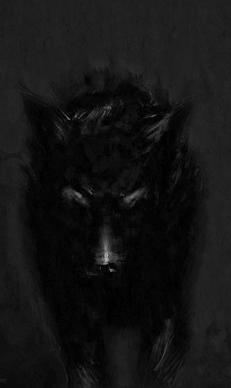 Shadow wolf, lonely, HD phone wallpaper