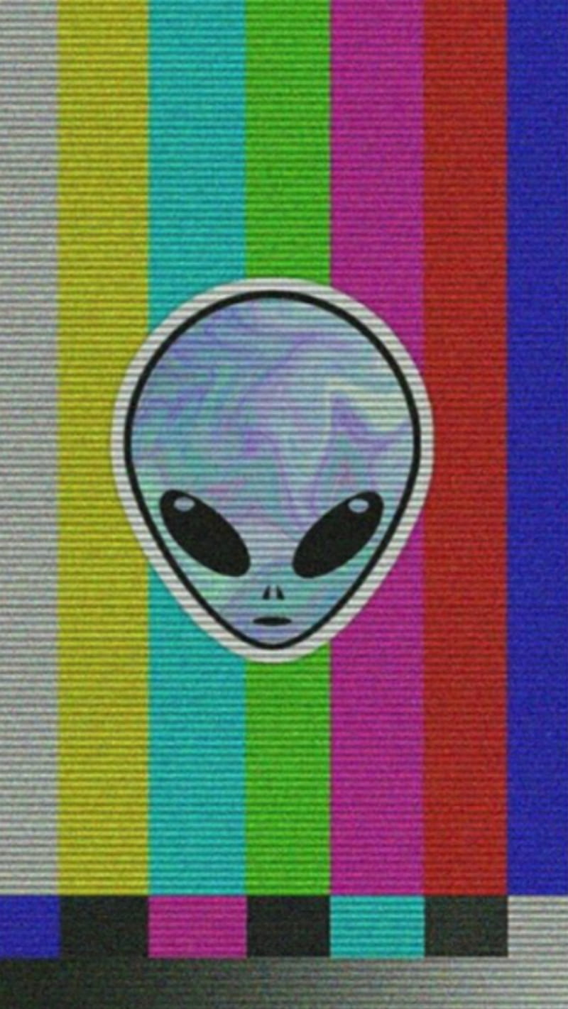 Alien error, colors, extraterrestre, marcian, marciano, ovni, tumblr, tv, HD phone wallpaper