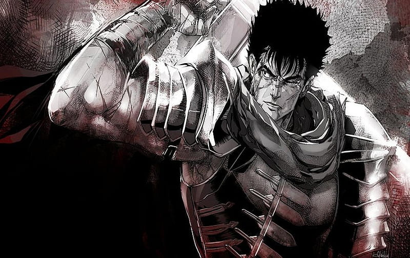 Download wallpapers Guts, fan art, red eyes, warrior, Berserk, artwork,  Berserk characters for desktop free. Pictures for desktop free