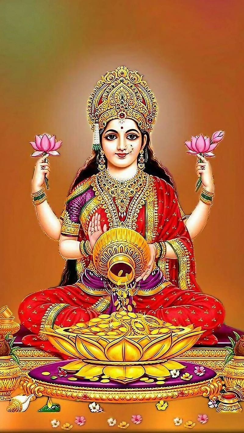 Maa Laxmi , Goddess Of Fortune, goddess of wealth, lakshmi maa, HD phone wallpaper