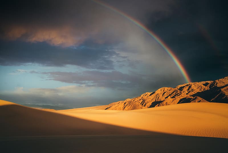 Rainbow Over Death Valley California, rainbow, desert, nature, HD wallpaper