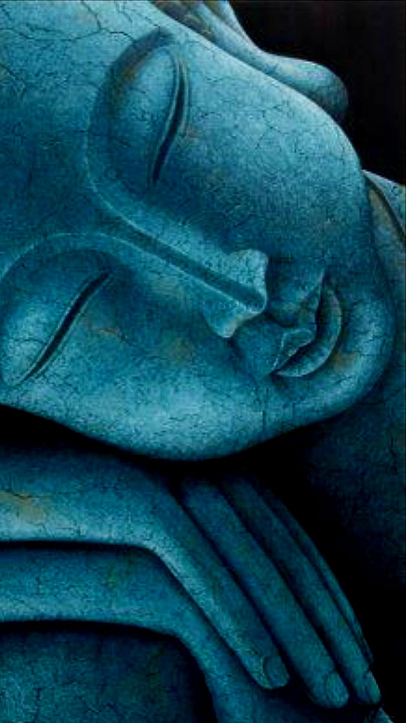 Buddha, blue, buda, spiritual, symbol, HD phone wallpaper
