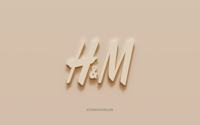 H M logo, brown plaster background, H M 3d logo, brands, HM emblem, 3d art,  Hennes Mauritz, HD wallpaper | Peakpx