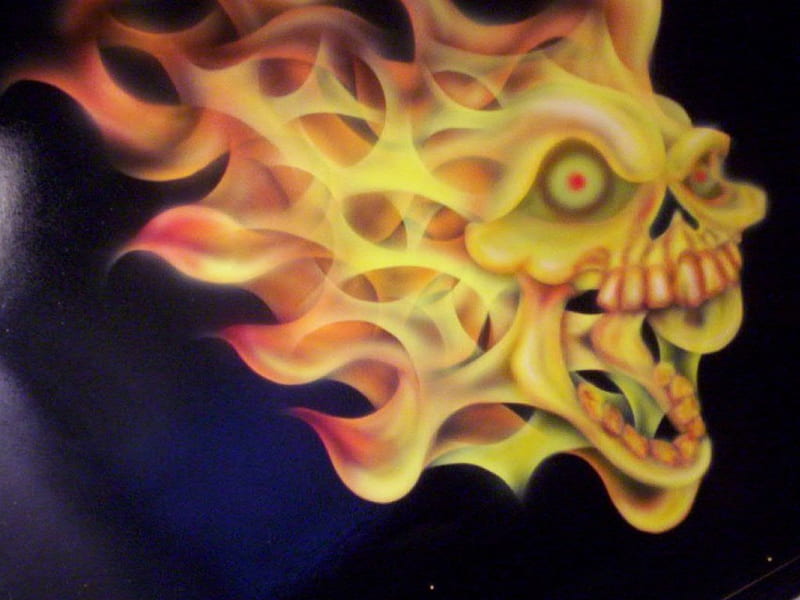flaming skull, cool, skull, flaming, HD wallpaper