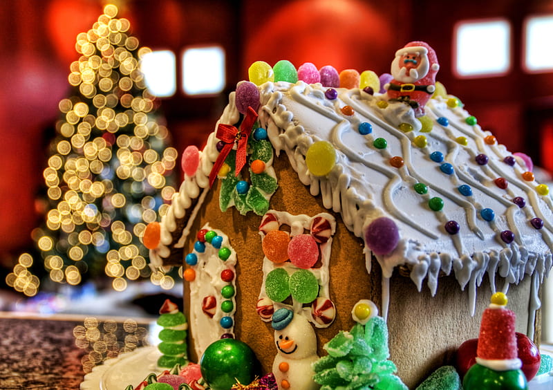 Gingerbread House, holidays, house, gingerbread, christmas, decoration, HD wallpaper