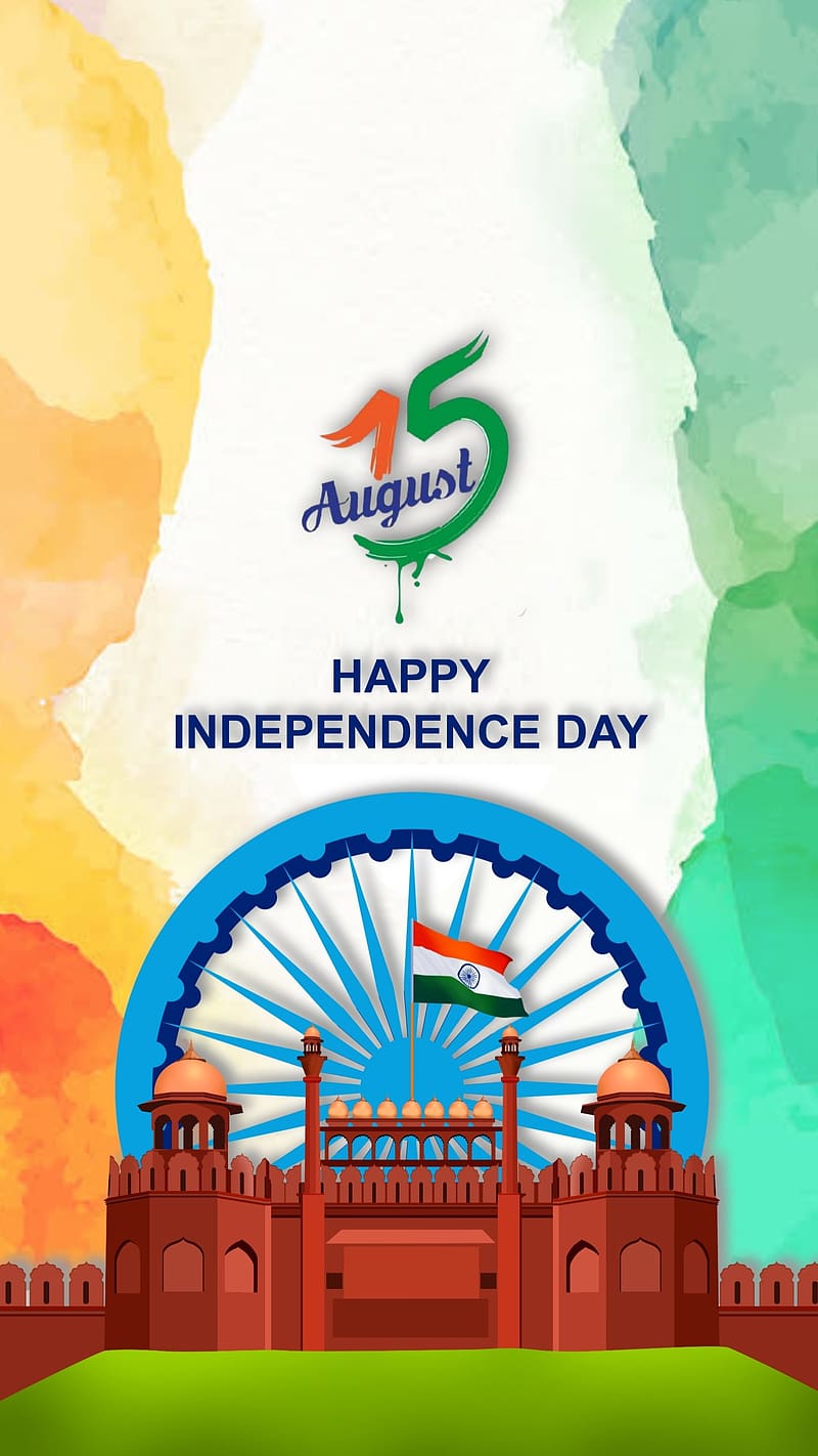 15 August Tiranga, vector art, happy independence day, HD phone wallpaper