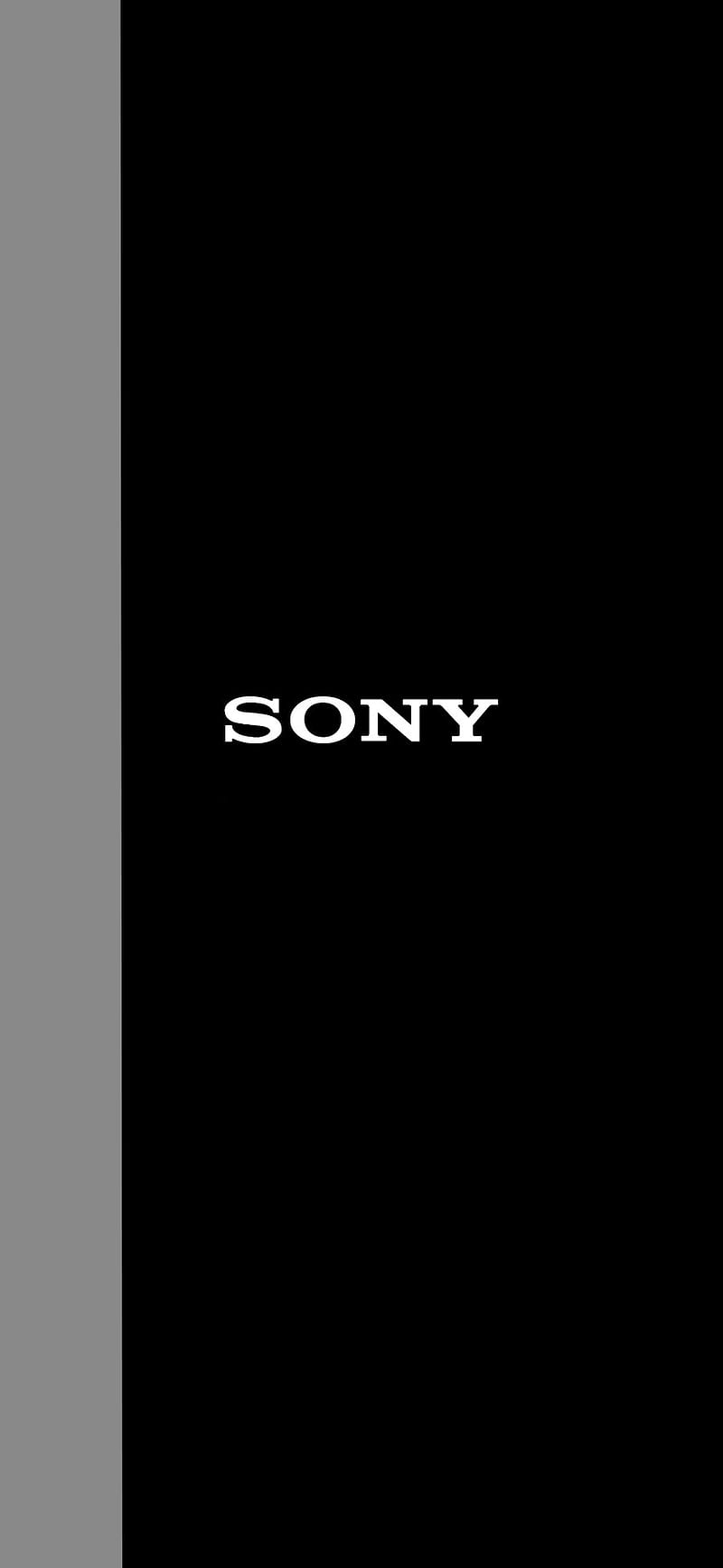 Sony Logo, amoled, black, edge, grey logo, simple, sony xperia, xperia, HD phone wallpaper