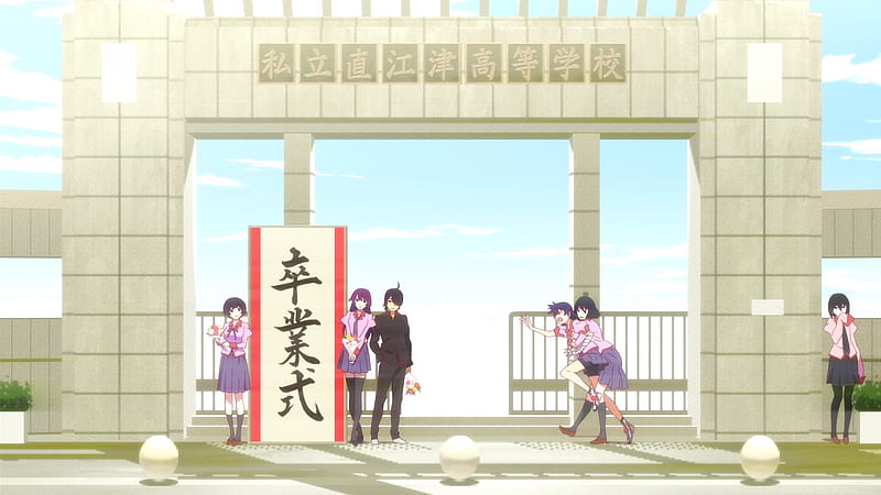 Anime, Monogatari (Series), Hitagi Senjōgahara, Koyomi Araragi, Ougi Oshino, Suruga Kanbaru, Tsubasa Hanekawa, HD wallpaper