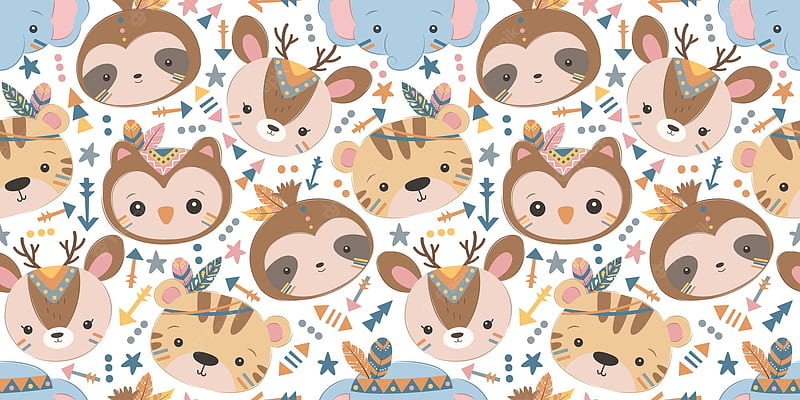 Premium Vector. Cute boho animal seamless pattern for children fabric and many more, HD wallpaper