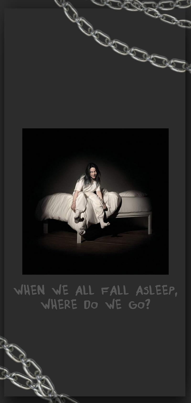 Billie Eilish, aesthetic, alma, black, dark, medo, scriptures, when we all fall asleep, HD phone wallpaper