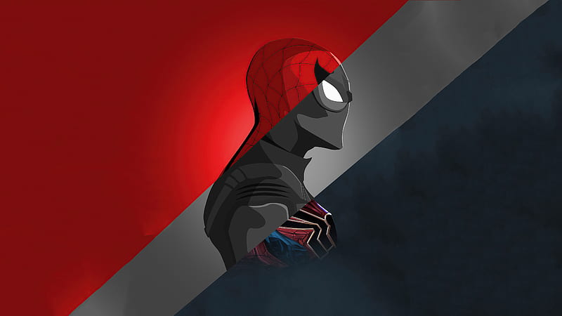 Spiderman Minimalism, spiderman, superheroes, artwork, HD wallpaper