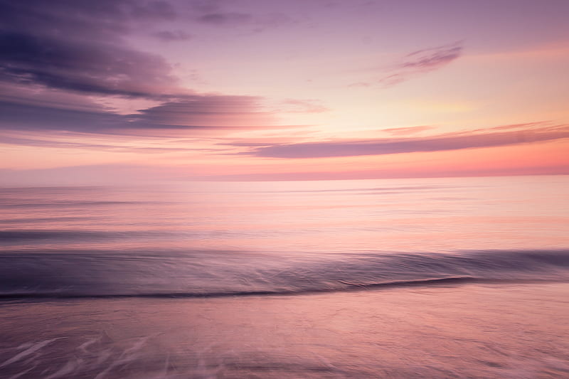 beach, sea, water, waves, twilight, HD wallpaper