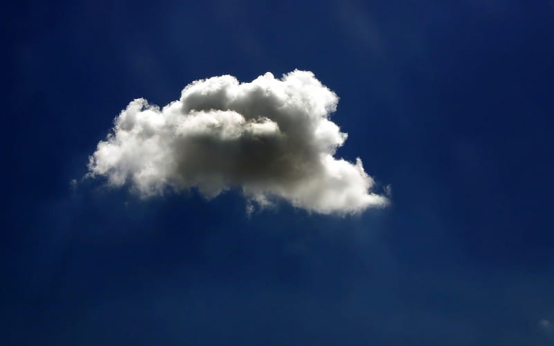 One Puff, cloud, a, white, sky, blue, HD wallpaper