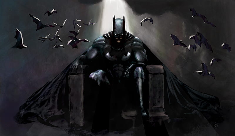 Batman Gothic Contemplation, batman, superheroes, artwork, digital-art, HD wallpaper