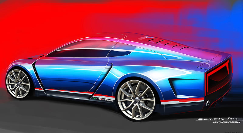 2014 Volkswagen XL Sport Concept - Design Sketch , car, HD wallpaper