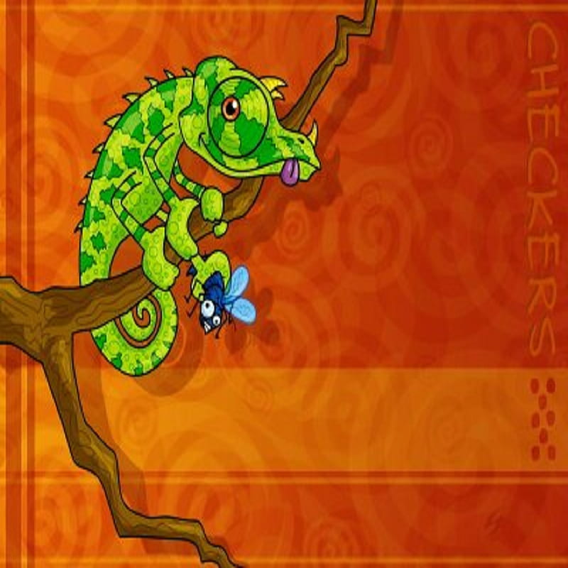 Orange iguana, fly, crazy lizard, lizard, illustration, funny, HD phone ...