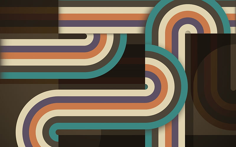 material design, retro abstract art, geometry, lines, geometric shapes, lollipop, creative, strips, brown backgrounds, HD wallpaper