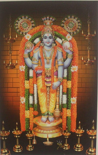 Sri Guruvayurappan - Lord Vishnu (Print on Harboard - Wall Hanging)