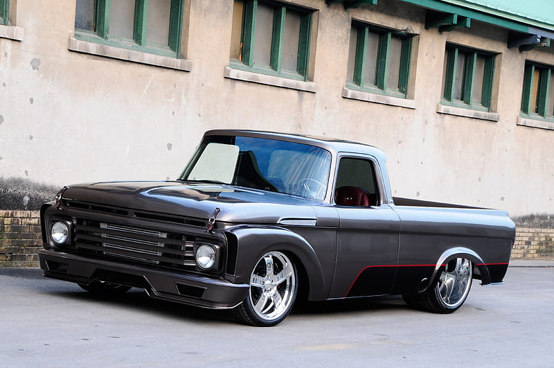 1962 ford f100 pick up, truck, house, pick up, ford, HD wallpaper