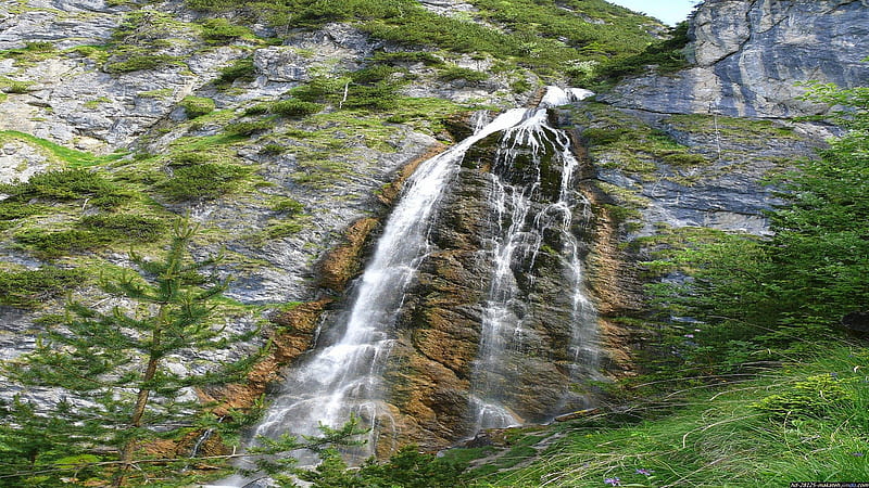 Waterfall-Tirol, Austria, Waterfalls, Nature, Tirol, HD wallpaper