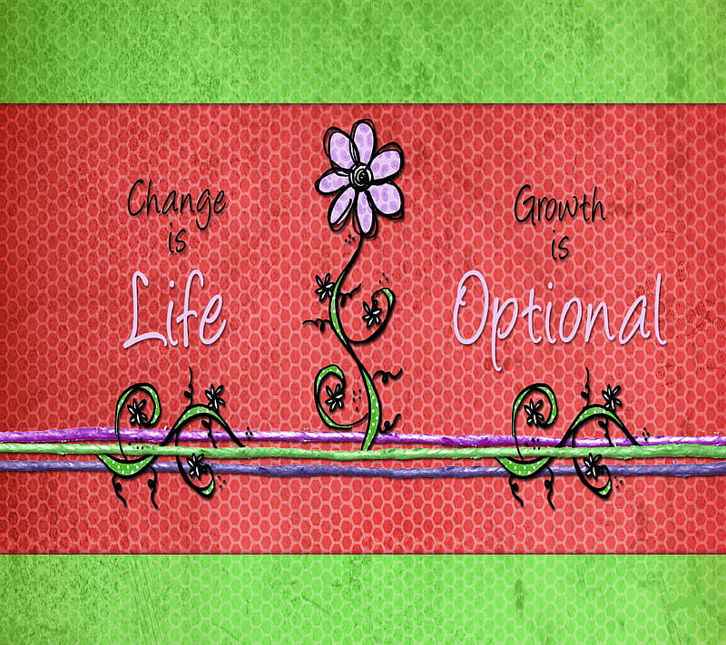 Optional Life, background quote, flower, life change, HD wallpaper