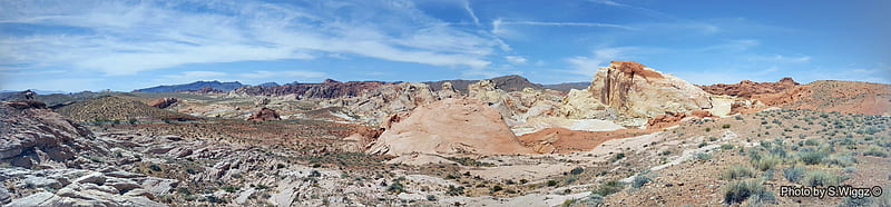 Valley of Fire State Park, Nevada (Wide View), Clouds, Sky, Desert, Mountain, Park, Nevada, Valley, Fire, HD wallpaper