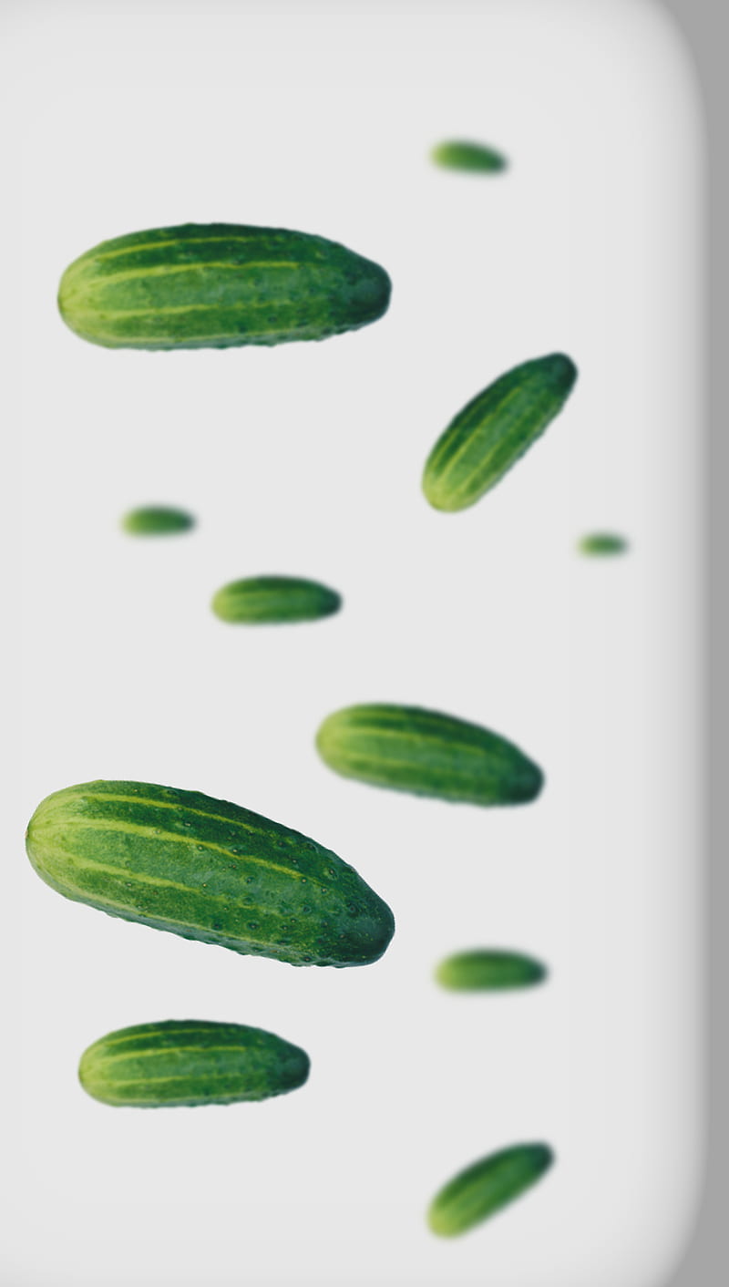 Cucumbers falling, blur, castraveciori, cucumbers, green, rahat cu zahar, HD phone wallpaper