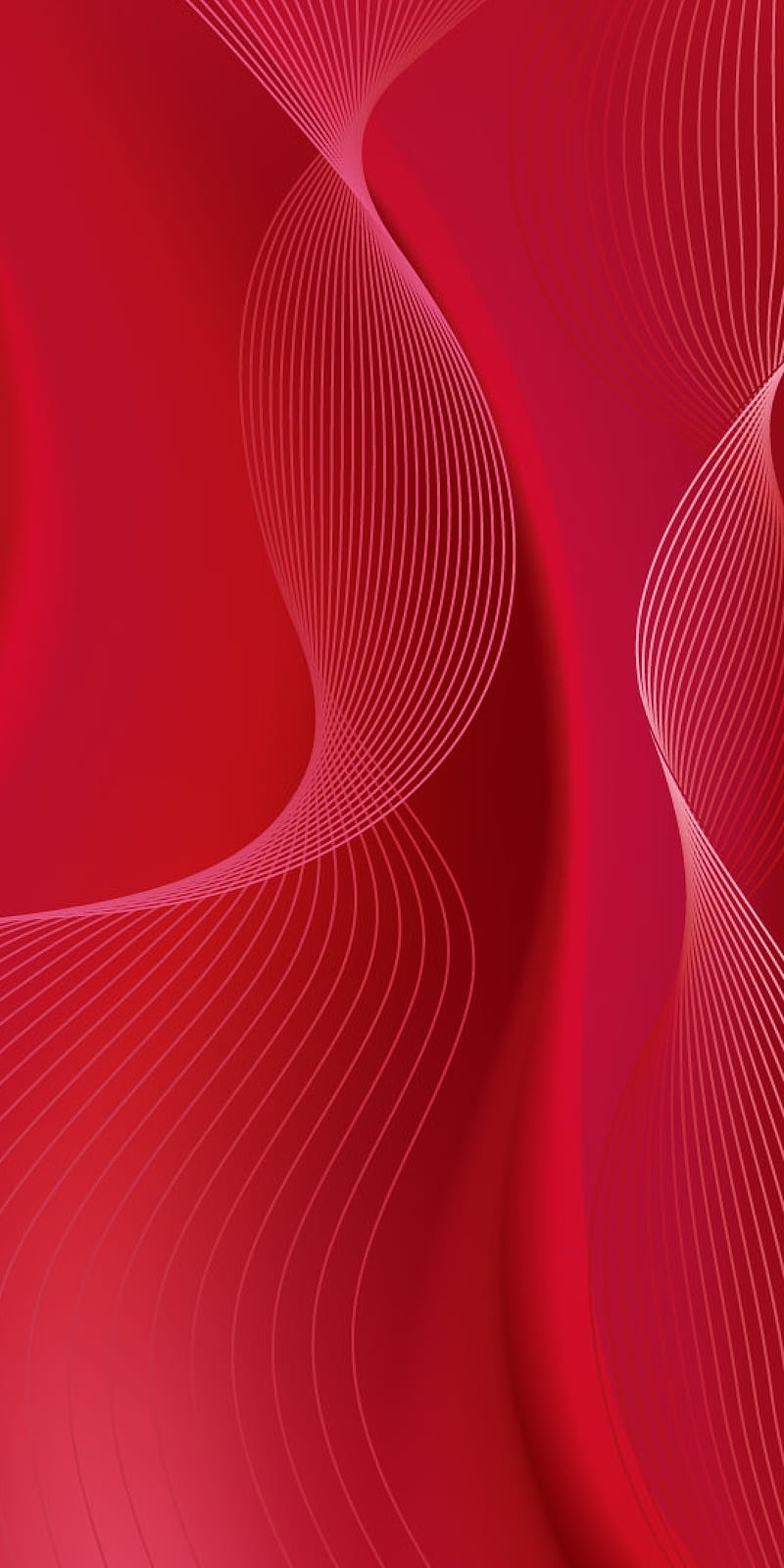 Oppo F7, abstract, android, background, f7, oppo, pattern, red, waves, HD phone wallpaper