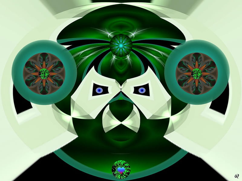 Grammy Bear, abstract, eye candy, fractal, HD wallpaper
