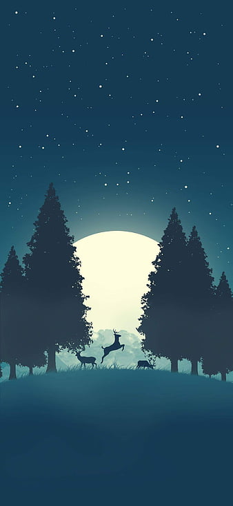 Deer, lawn, forest, fog, mountains, wildlife, HD phone wallpaper | Peakpx