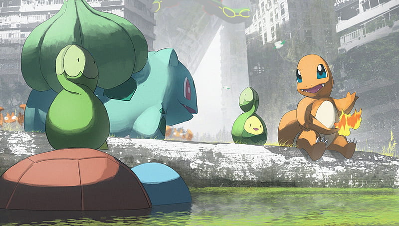 pokemon, charmander, krabby, bulbasaur, squirtle, Anime, HD wallpaper