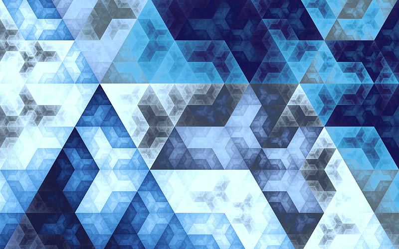 Triangles, art, geometry, geometric shapes, blue background, HD wallpaper |  Peakpx