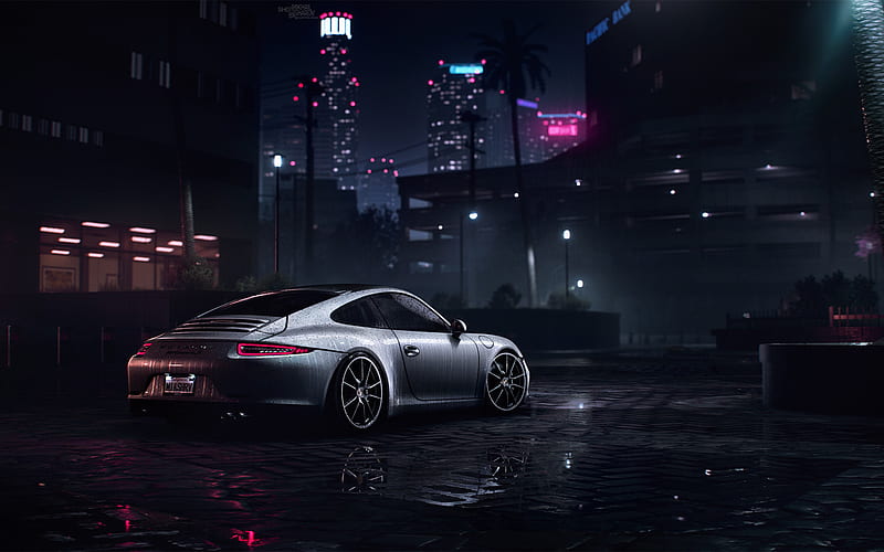 Need For Speed, NFS, Porsche 911 Carrera S, autosimulator, night, HD wallpaper