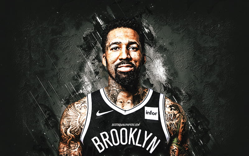 Wilson Chandler, Brooklyn Nets, NBA, American Basketball Player, Black Stone Background, Basketball, HD wallpaper