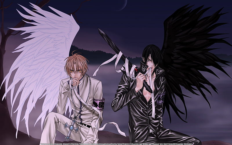 Anime ángeles en blanco y negro, negras, blancas, anime, ángeles, Fondo de  pantalla HD | Peakpx