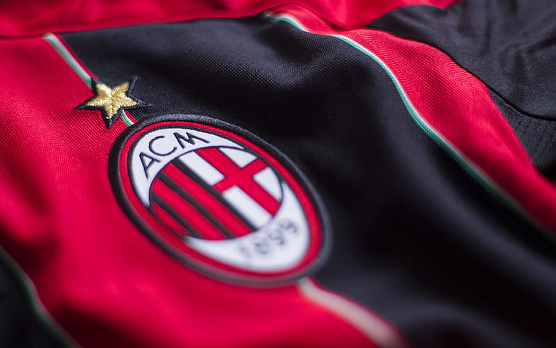 AC Milan Italian football club, T-shirt, emblem, logo, Serie A, Italy, football, HD wallpaper