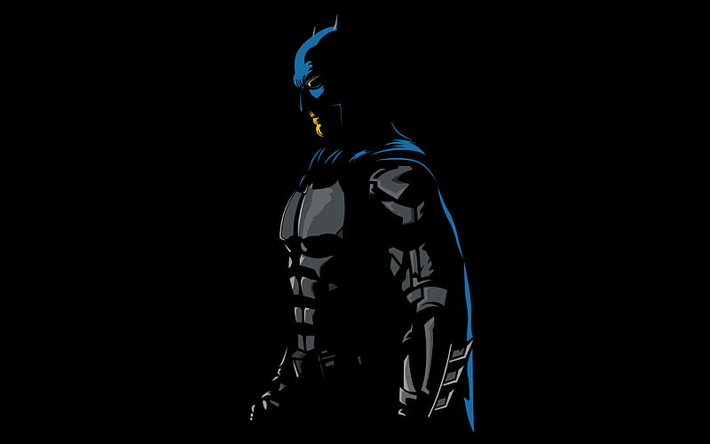 Batman superheroes, minimal, black backgrounds, Bat-man, DC Comics, Batman minimalism, HD wallpaper