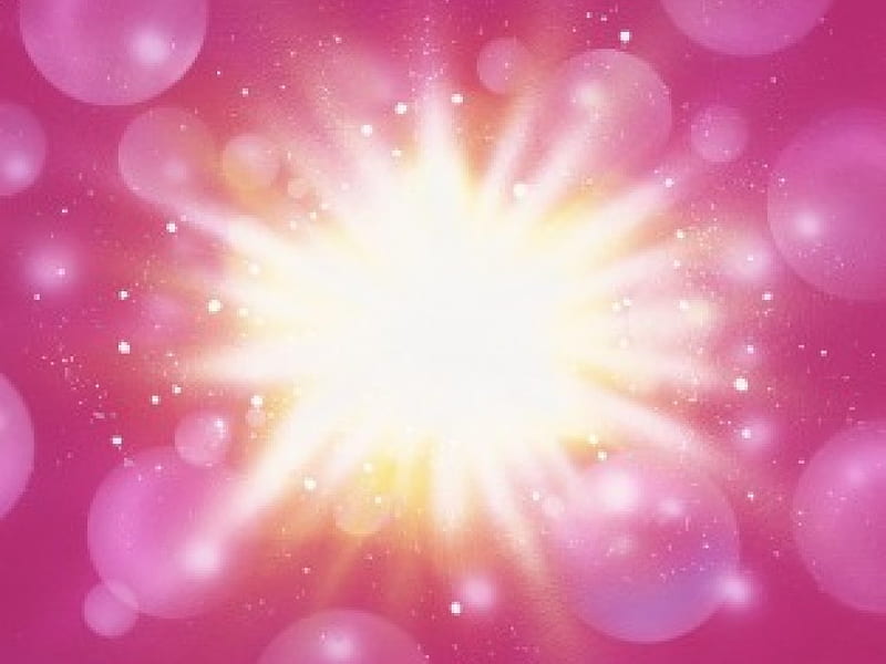 Bubble Explosion, explosion, yellow, bubbles, pink, HD wallpaper