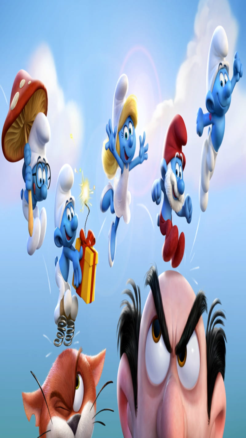 smurfs, animation, cartoon, children, entertainment, movie, new, HD phone wallpaper