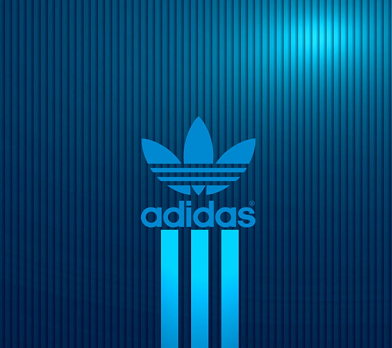 adidas, blue, logo, shine, HD wallpaper