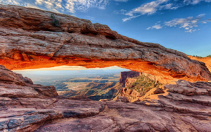 Arches National Park sunrice, cliffs, desert, Utah, american landmarks, USA, America, beautiful nature, HD wallpaper