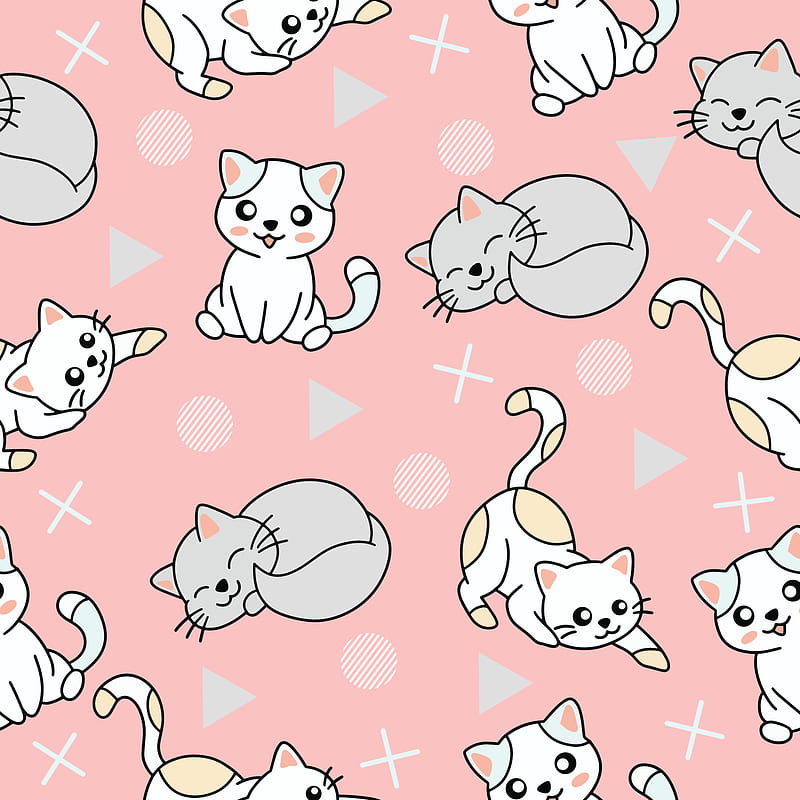 1080P free download | cute cute orange animal seamless pattern with ...