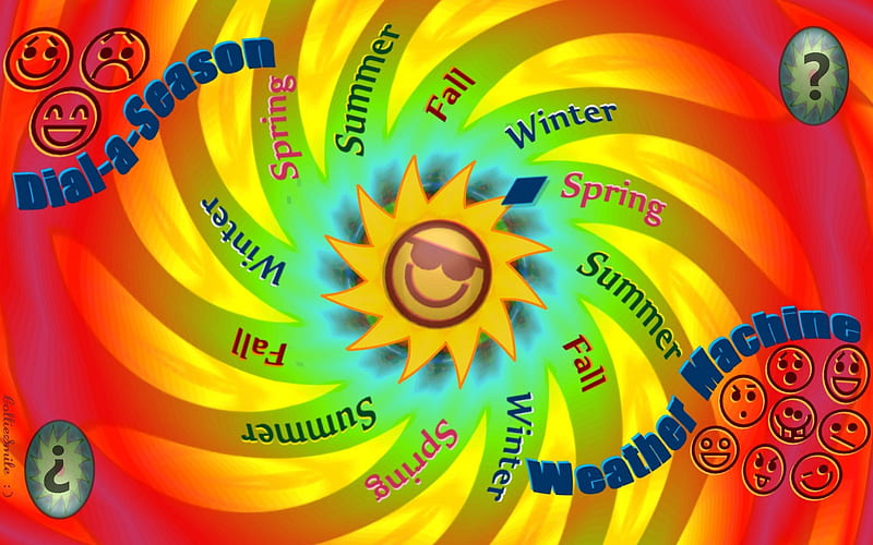 Dial-a-Season Weather Predicting Machine!, Fall, Summer, silly, fun, 1augh, Sunshine, weather, Winter, Sun, co1d, Spring, Autumn, HD wallpaper