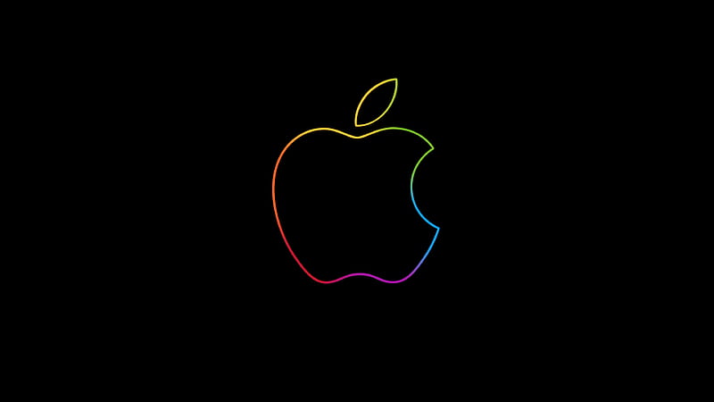 Apple Neon Logo, HD wallpaper