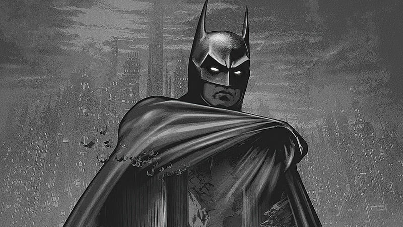 Batman Life Monochrome , batman, superheroes, artist, artwork, digital-art, monochrome, black-and-white, HD wallpaper