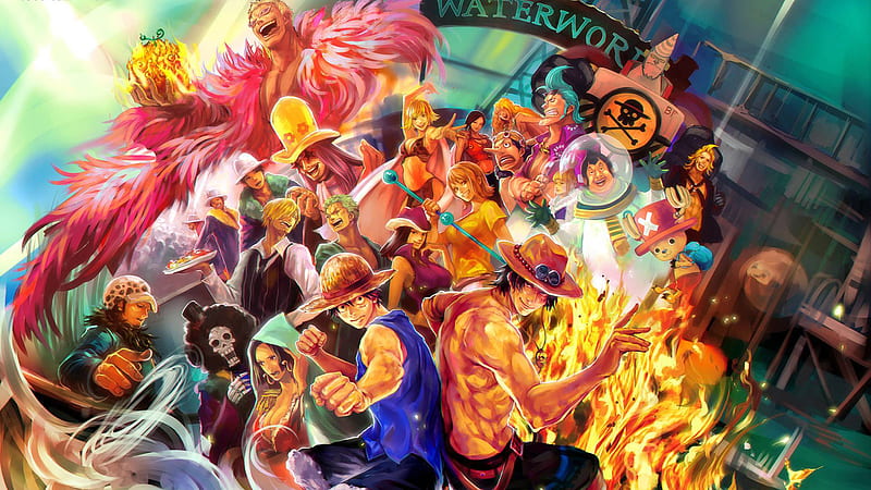 Combined and edited One Piece character art for my Ipad wallpaper OC  seisyunbotdesu  rOnePiece