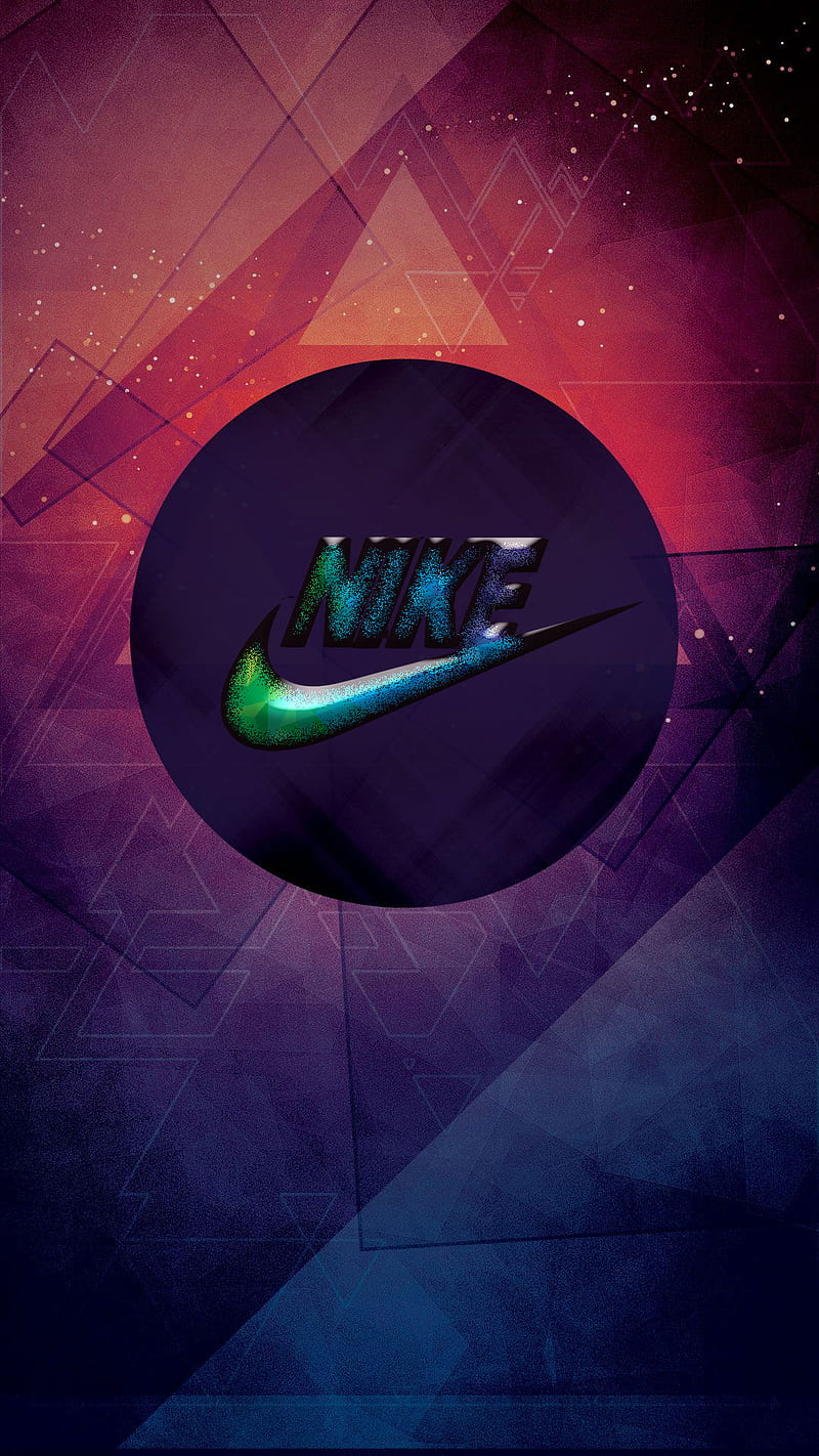 Nike, cool, geometry, logo, minimal, run, shoes, sport, spray, triangoli, HD phone wallpaper
