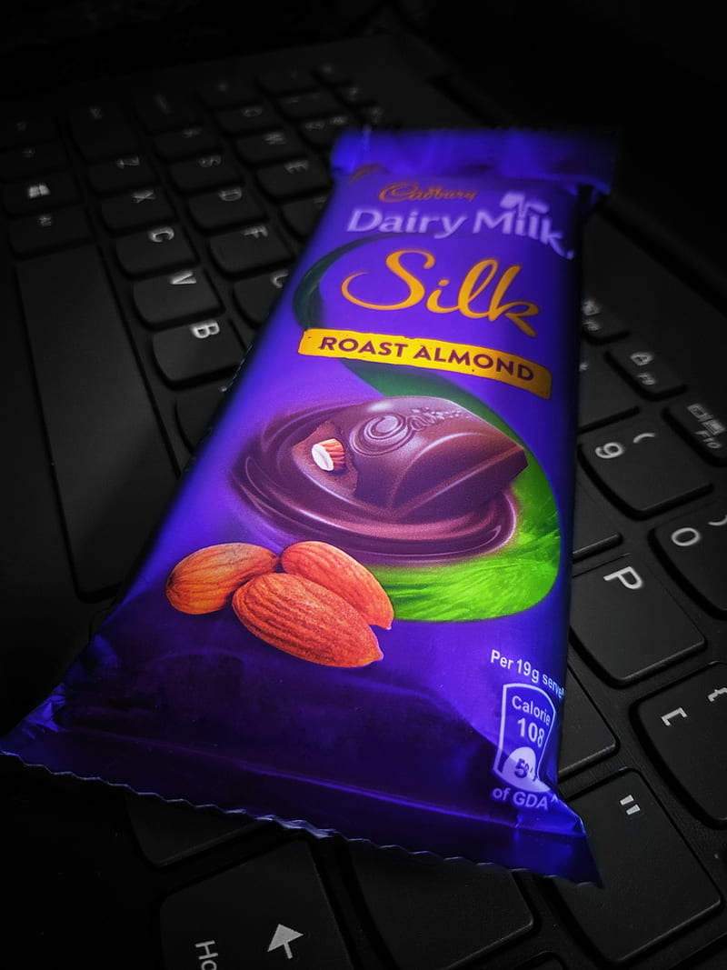 DairyMilk Silk, almonds, chocolate, keyboard, sweet, HD phone wallpaper