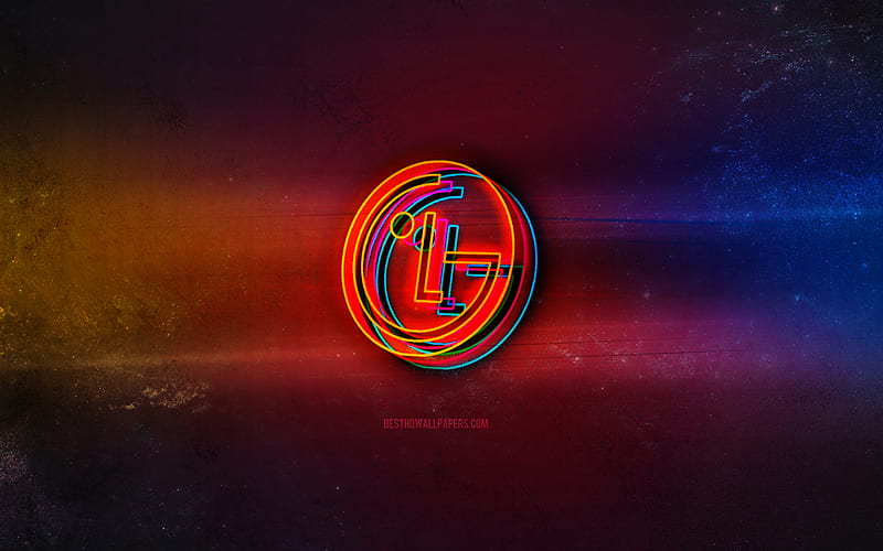 LG logo, light neon art, LG emblem, LG neon logo, creative art, LG, HD wallpaper