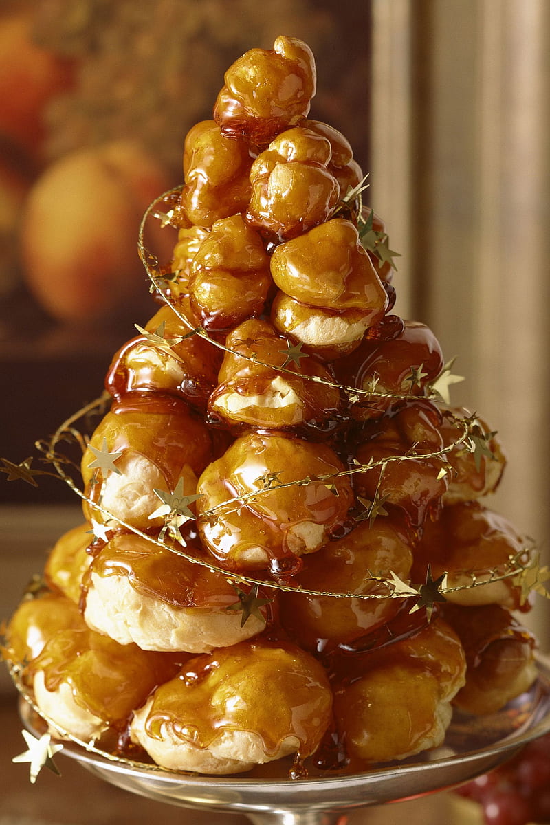 Croquembouche, french, dessert, choux pastry, caramel, pastry, cake, HD phone wallpaper